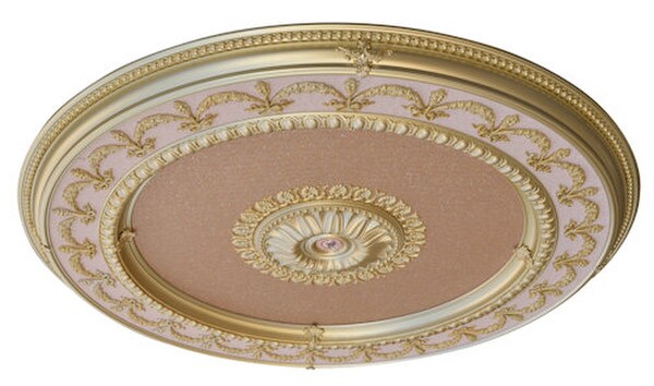 Lightweight Rose Gold Round Chandelier Ceiling Medallion Plastic Art